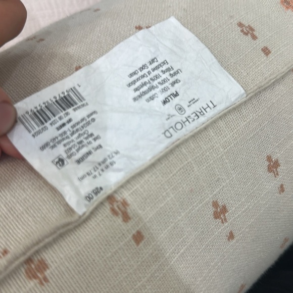 Threshold Bolster Geo Pattern Cream and Peach Pillow - Picture 3 of 5